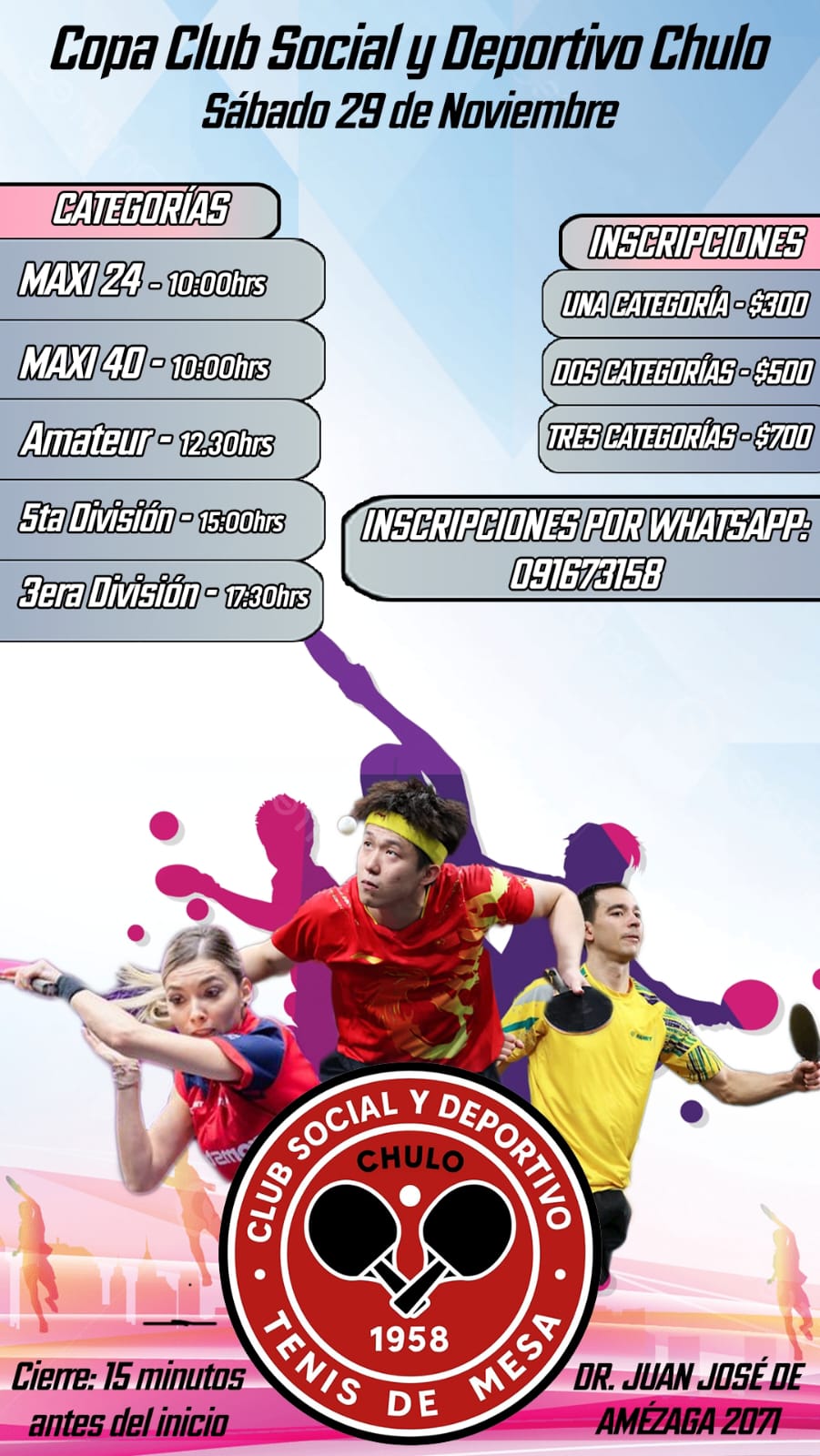 Sábado 29!!! Copa Club Social y Deportivo Chulo